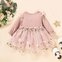 1 x RAW Customer Returns Yanmucy Dresses for Girls Toddler Baby Girl Dress Infant Bowknot Ruffle Tutu Outfit Long Sleeve Floral Romper Clothes Layered Lace Skirts DE NL SE PL, Age, 9 Months, 12 Months, Rose  - RRP €27.6