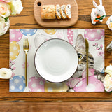 25 x Brand New Artoid Fashion Cat Easter Eggs Easter Set of 4 Placemats, 30x45cm Spring Banquet Table Mats Washable Placemats Kitchen Party Decoration - RRP €190.0