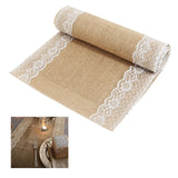 1 x RAW Customer Returns BIT.FLY Jute Table Runner with Lace - 5 Pieces 30 x 275cm Table Runner Wedding Decoration Table Ribbon Made of Natural Linen for Weddings Dinner Parties Table Decorations - RRP €32.28