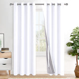 1 x RAW Customer Returns XWZO 100 opaque curtains white white, double-layer thick blackout curtains with eyelets, soundproof thermal curtains set of 2 bedroom curtains, blackout curtain, 245 x 140 cm height x width  - RRP €34.99