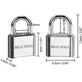 1 x RAW Customer Returns Belle Vous Pack of 4 Silver 4 Digit Combination Lock - 5.2 x 7.3 cm - Padlock Weatherproof Durable - Padlock Combination Lock for Indoor Outdoor Use, Lockers, Fences Gates - RRP €21.43