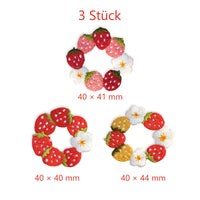 3 x Brand New Embroidered flower stickers, self-adhesive decorative stickers, set of 3, decorative DIY for scrapbook, cell phone case, laptop, notebook, photo album, girls, teenagers, children circle A  - RRP €61.2