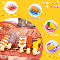 1 x Brand New Children s Play Grill - Grill Kitchen Toy Cooking Play Set Pretend Set with Realistic Spray Light Sound Toy Rotating Grill for Toddlers Boys Girls Ages 3 and Up - RRP €32.45