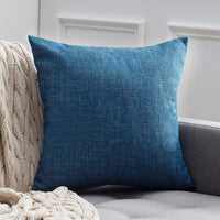 1 x RAW Customer Returns MIULEE Set of 2 cushion covers, decorative cushions, linen look, decorative cushion covers, sofa cushions, couch cushions, decorative cross with hidden zip for sofa, bedroom, 50 x 50 cm, blue - RRP €18.12