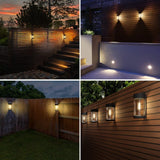 1 x RAW Customer Returns Woolmug Solar Lamps for Outdoors 4 Pack Warm White Solar Wall Light Outdoor Solar Lights Garden Solar LED Solar Lamp Solar Lights Outdoor Light Lighting for Fence Wall Balcony Garage Veranda Balcony - RRP €29.99