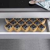 1 x RAW Customer Returns ecooe bamboo spice rack spice stand for kitchen cupboard and worktop spice holder with 18 spice jars and labels aluminum lid - RRP €38.35