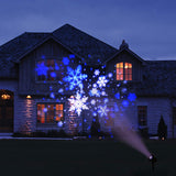 1 x RAW Customer Returns Eambrite Snowflake Projector Light LED White Blue Rotating Snowfall Landscape Projection Decorative Christmas Lights with Timer for Birthday Wedding Theme Party Garden Home - RRP €26.21