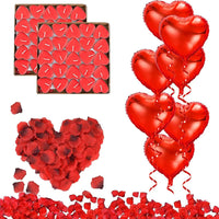 6 x Brand New RANJIMA Romantic Decoration Set, Wedding Decoration Set 1000 Rose Petals Roses, 50 Red Tea Lights, 10 Red Foil Balloon Romantic Candles for Mother s Day Engagement Birthday Anniversary Bridal Shower - RRP €86.4