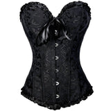 1 x RAW Customer Returns Everbellus Women Shapewear Bustier Gothic Lace Flat Belly Diet Corset Top Waist Trainer Black Small - RRP €25.99