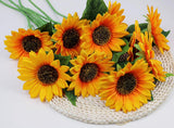 1 x RAW Customer Returns Olrla 10 Artificial Sunflowers Single Stem, Silk Artificial Sunflower for Wedding Bouquet Centerpieces Interior Decoration - RRP €16.45