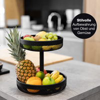 1 x RAW Customer Returns Moritz Moritz Black Metal Fruit Stand - Modern Black Fruit Bowl - Black Fruit Basket for storing Fruit, Vegetables and Bread - RRP €35.1