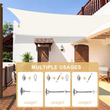 1 x RAW Customer Returns LOVE STORY Sun Sail Rectangular 2x3m with Stainless Steel Fixing Kit, Sun Protection Balcony Terrace HDPE UV Protection Breathable for Garden Outdoor, Cream - RRP €32.99