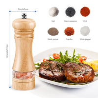 1 x RAW Customer Returns Salt and pepper mill, pepper mill manual salt mill wooden spice mill ceramic grinder set of 2, pepper shaker also as kitchen storage preparation 16.7 cm - RRP €20.99