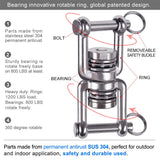 1 x RAW Customer Returns Besthouse swivel with 2 ball bearings, 360 rotation, swing hook with SUS304 stainless steel, safe and quiet for turning hanging chair, punching bag, swivel - RRP €16.59