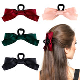 1 x Brand New WLLHYF 4pcs Bow Hair Clips Large Bow Hair Clip Silky Satin Hair Clip Non-Slip Clips Hair Accessories for Birthday Party Shows for Women and Girls Thin Thick Hair - RRP €6.01