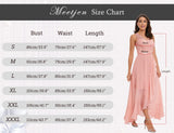 1 x Brand New Meetjen Wedding Dresses for Guests Bridesmaid Dress Women Long Cocktail Dress Elegant Mullet Lace Dress Sleeveless Evening Dress Chiffon Blush 2XL - RRP €59.48