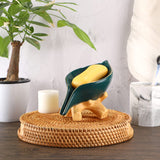 1 x RAW Customer Returns SUMNACON Ceramic Leaf Soap Dish Soap Saver Soap Dish Soap Holder Soap Box Self-Draining Home Decoration in Kitchen Counter Bathroom Farmhouse Gift for Christmas Birthday Green - RRP €17.14