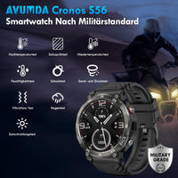 1 x RAW Customer Returns AVUMDA Smartwatch Men with Phone Function and Notification, 1.52 Fitness Watch with Pedometer, Heart Rate Monitor, Blood Pressure Monitor, Sleep Tracker, 110 Sports Modes, Waterproof Sports Watch for Android iOS - RRP €57.16