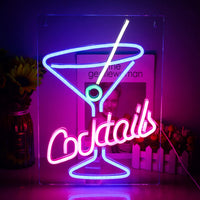 1 x RAW Customer Returns Cocktail Neon Sign Cocktails Neon Neon Lights for Wall Decoration Cocktails Lettering Neon Light with USB Powered for Bar, Club, Shop, Cocktail Party - RRP €37.15