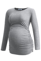 1 x RAW Customer Returns Smallshow Women s Maternity Fashion Long Sleeve Maternity Shirt Maternity Tops Pack of 3, Black-Deep Grey-Light Grey, S - RRP €47.99