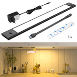 1 x RAW Customer Returns wobsion under-unit kitchen LED black dimmable with non-contact sensor, kitchen light under-unit LED 30 cm in warm white 3000 K, ultra thin LED light strip kitchen for cloakroom, showcase cabinet lighting - RRP €16.13