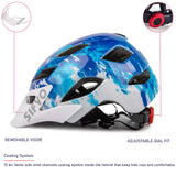 1 x RAW Customer Returns SIFVO bicycle helmet children boys and girls 50-57cm, children s bicycle helmet with removable visor children s helmet multi-sport helmet children safe and comfortable 5-14 years - RRP €35.99