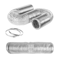 2 x RAW Customer Returns LOOTICH aluminum flex pipe 102mm length 8m exhaust hose flexible air ducts made of aluminum pipe flexible hose for HVAC ventilation 2 pieces stainless steel hose clamp included - RRP €44.42