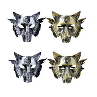 1 x Brand New Holibanna 4 Pieces Vintage Wolf Costume Masks Simulation Animal Masquerade Wolf Head Cover Carnival Wolf Cosplay Face Photo Props for Halloween Carnival Costume Party Supplies Golden And - RRP €19.29