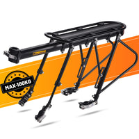 1 x RAW Customer Returns HONGYEA mountain bike luggage rack, bicycle luggage rack quick release with reflector, adjustable MTB rear luggage rack, double support bar bicycle luggage rack rear, maximum load 100 kg - RRP €44.36