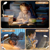 7 x RAW Customer Returns Lenudar Reading Lamp Bed, 36 LED Clamp Lamp Bed with Touch Dimmable 6 Colors 5 Brightness, 360 Flexible Reading Lamp Children USB Rechargeable Clamp Lamp Bed Lamp for Studying Work, White - RRP €139.93