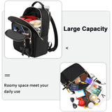 1 x RAW Customer Returns MATEIN Backpack Women s Small Elegant School Backpack Purse Set 2 in 1 Waterproof City Backpack Casual Daypack with USB Charging Port Modern Handbag Backpack Bag for Travel Work Black - RRP €29.99