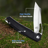 1 x RAW Customer Returns AUBEY one-handed pocket knife small, sharp folding knife mini knife with D2 steel blade, G10 handle, flipper - EDC knife for outdoor survival hunting fishing collecting gift - RRP €25.2