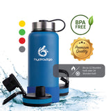 1 x RAW Customer Returns hydro2go stainless steel drinking bottle X-AlpsBottle - 1000ml 1l vacuum insulated thermos bottle 3 drinking caps Leak-proof insulated bottle double-walled outdoor sports bottle Thermos flask - RRP €32.95