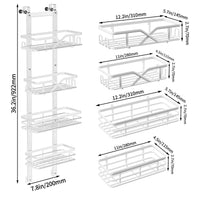 1 x Brand New ABCOOL Organizer and Storage Racks for Door 4 Tier for Kitchen Bedroom Bathroom Laundry Garage with Shoes Snacks Clothes Towel Spice Bottles Metal Steel Baskets - RRP €40.33