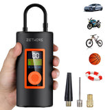 1 x RAW Customer Returns Zethors Mini Portable Air Compressor Electric Bicycle Pump 150 PSI with Auto-off, LED Light, 6000mAh Rechargeable Battery, Tire Inflator for Cars, Bikes, Motorcycles, Balls - RRP €29.47