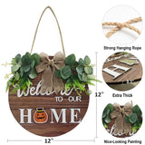 1 x Brand New Welcome sign front door hanging, FSVEYL welcome sign, front door decoration for farmhouse, outdoor hanging gift craft, rustic wooden wall sign, welcome door sign - RRP €20.4