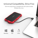 1 x RAW Customer Returns Orico 2.5 USB 3.0 Portable Hard Drive Enclosure for 9.5mm 7mm SATA III SSD and HDD Compatible with Windows, Mac, Linux, PS4 and More - Black and Red - RRP €18.95