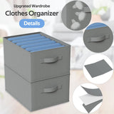 1 x RAW Customer Returns ANBOO 6 Pcs Wardrobe Organizer with Insertable Base Plate, Cationic Fabric Closet Organizer Wardrobe with 5 7 1 Grids, Foldable Storage Boxes Organizer for the Wardrobe - RRP €27.22