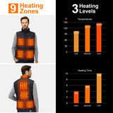 1 x RAW Customer Returns Sevdiea Men s Heated Vest with 16000mAh 7.4V Battery Included, Men s Heated Vest 9 Heating Zones, Warm Battery Heated Vest for Ski Camping-2XL - RRP €98.35