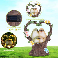 1 x RAW Customer Returns HIAME Garden Decoration Figures Solar Rust Garden Decoration for Garden, Garden Figures Solar Illuminated Love Heart Bird Sculpture Ornaments for Outdoors, Resin Sculpture Animal Statues Figures with Solar Light C  - RRP €30.04