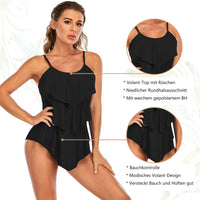 1 x RAW Customer Returns Women s Swimsuit One Piece with Ruffled Tiered Tummy Control Beachwear One Piece Swimwear Plus Size Swimsuit Bikini - RRP €30.24