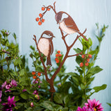 1 x RAW Customer Returns JYUECIAN Bird Garden Stake 60 cm High Painted Bird Garden Decoration for Outdoors, Metal Tits and Berries Outdoor Garden Figures - RRP €13.99