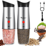 1 x RAW Customer Returns Salt and pepper mill electric set - USB rechargeable pepper mill electric - stainless steel salt mill spice mill electric set, adjustable coarseness, one-handed operation, 2 pieces - RRP €44.41