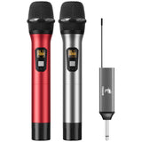 1 x RAW Customer Returns TONOR Wireless Microphone, UHF Dual Metal Dynamic Microphone System with Rechargeable Receiver, for Karaoke Singing, Home KTV, Wedding, DJ, Party, Speech, Church, 60m TW630 , Gray and Red - RRP €68.99