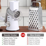 1 x RAW Customer Returns Cheese Grater, Vegetable Grater with 3 Drum Blades, Drum Grater Faster and Easy Cutting, Vegetable Cutter Ideal for Cheese, Cucumbers, Carrots, Nuts etc. - RRP €37.19