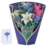 13 x Brand New Paper Pop Up Cards, Lilies and Lupins, 12 Inch Life Size Flower Bouquet Birthday Gift Greeting Cards with Note Card and Envelope for Women Girls Wife Mother - RRP €122.46