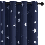 1 x RAW Customer Returns Deconovo Curtains Living Room Modern, Noise Protection Curtains, Opaque Curtain with Eyelets, 175 x 140 cm Height x Width , Dark Blue, Set of 2 - RRP €36.29