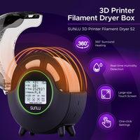 1 x RAW Customer Returns  Latest version SUNLU Filament Dryer, improved 3D printer filament dryer with fan, filament drying box, PLA PETG ABS TPU Nylon PA filament dryer box, Filament Dryer S2, black - RRP €64.99