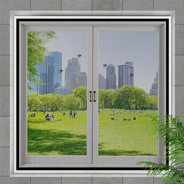 3 x Brand New 2 pieces fly screen window, 130x150 cm anti-fly net window, new anti-mosquito protection, self-adhesive invisible fly screen curtains A - 2 pieces normal model  - RRP €61.2