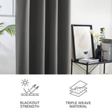 1 x RAW Customer Returns Deconovo Opaque blackout curtains with eyelets thermal curtain cold protection thermal against cold thermal curtain heat protection, 270 x 140 cm height x width , dark grey, set of 2 - RRP €49.95